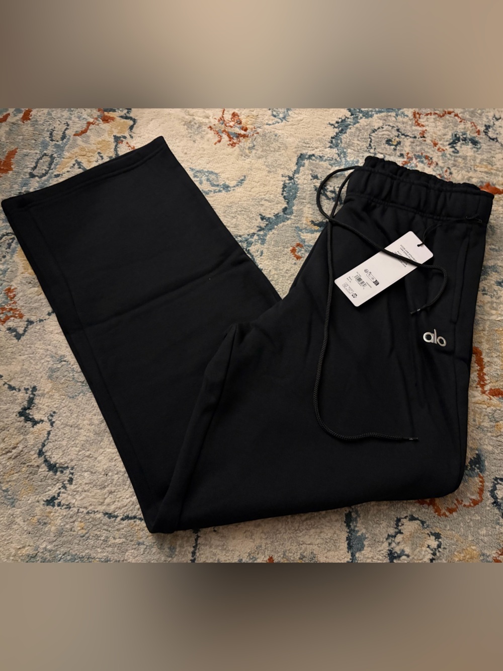 NWT Alo Yoga Accolade Straight Leg Sweatpant Black U5006RG NEW